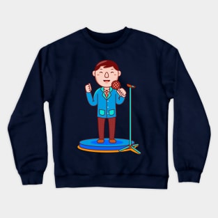 Cute Public Speaker Cartoon Crewneck Sweatshirt